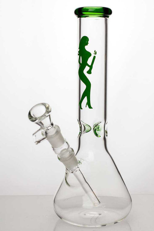 10 inches Volcano beaker glass water bong-Green - One Wholesale