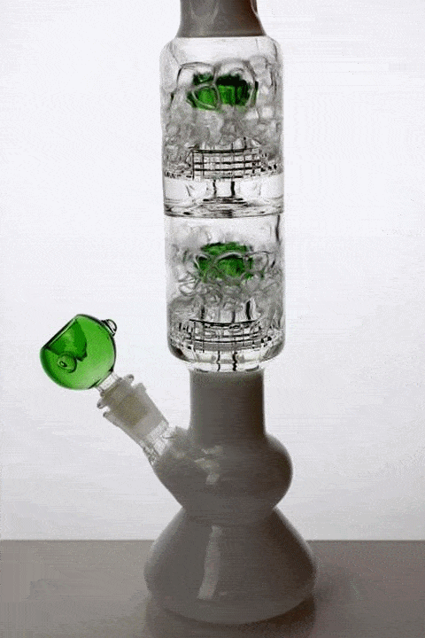 14" my bong double shower head water bongs Glass Bong ONE