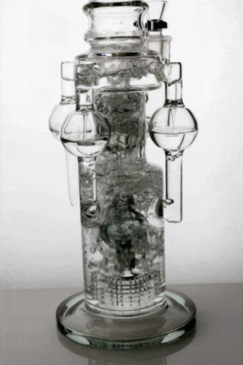 20" genie 3 chamber recycled water bong with barrel diffuser Glass Bong ONE