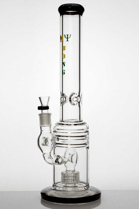 17" My Bong barrel diffused glass water bong-Black - One Wholesale