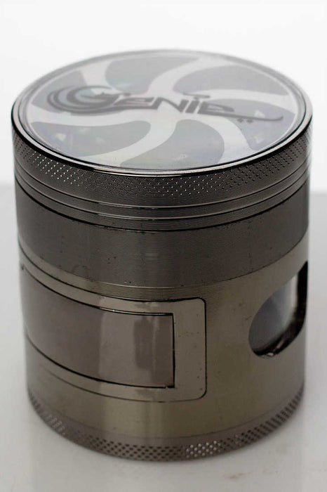 4 Parts aluminium grinder with side door-Gun Metal-2506 - One Wholesale