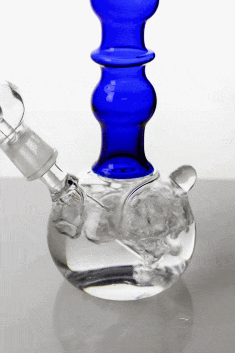 7" 2-in-1 Blue glass water bubbler- - One Wholesale