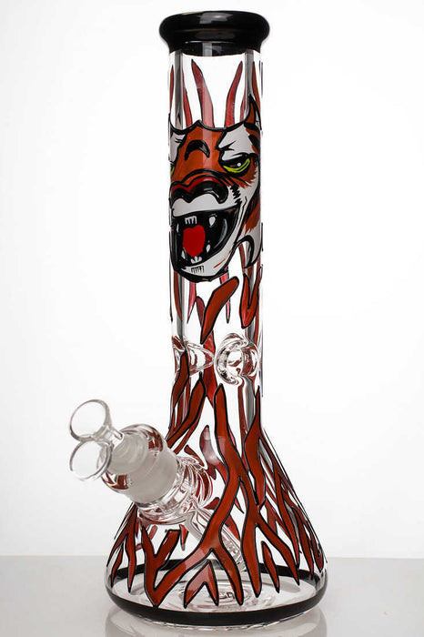 13" heavy glass Artwork beaker water bong-Tiger-2749 - One Wholesale