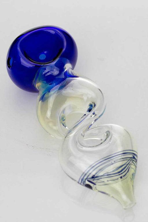 Changing color twine glass hand pipe- - One Wholesale