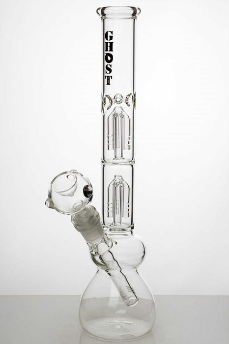 12" ghost dual 3 arms percolator water bong-Clear-2797 - One Wholesale