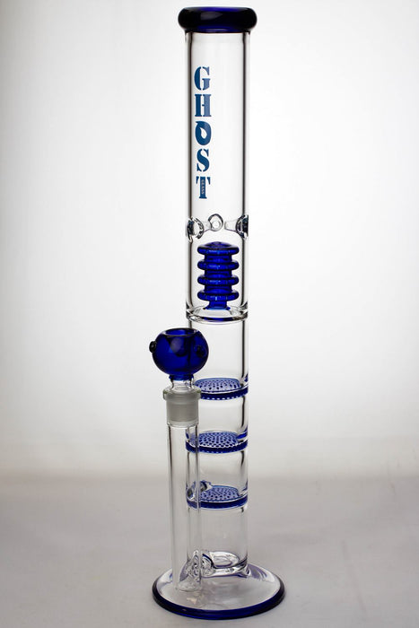 18.5 inches GHOST 3 Flat and shower head diffuser Bongs-Blue-2801 - One Wholesale