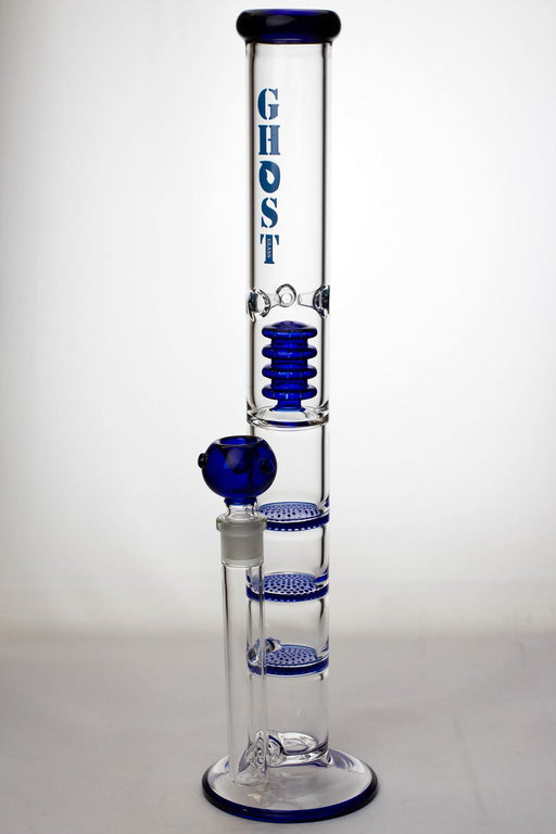 18.5 inches GHOST 3 Flat and shower head diffuser Bongs Glass Bong ONE Blue-2801