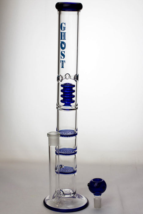 18.5 inches GHOST 3 Flat and shower head diffuser Bongs- - One Wholesale