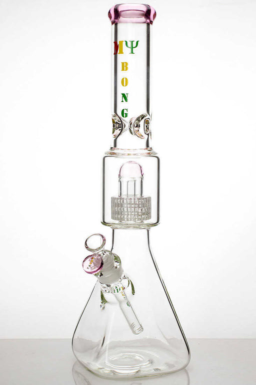 17" My Bong barrel percolator square pyramid base bong Glass Bong ONE