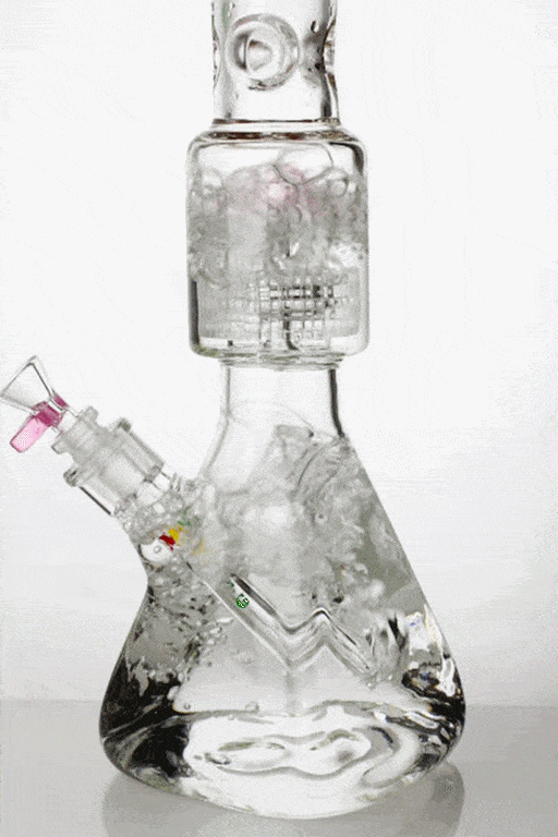 17" My Bong barrel percolator square pyramid base bong Glass Bong ONE