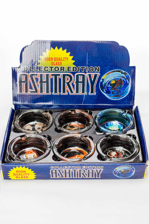 Round glass ashtray- - One Wholesale