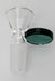 Glass bowl with round handle-Teal - One Wholesale