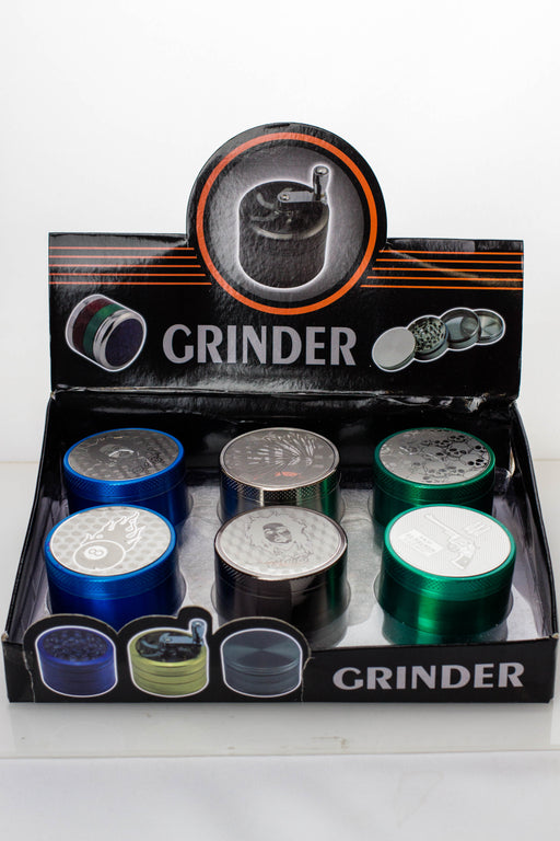 Engraved 4 parts metal grinder Display Pack ONE