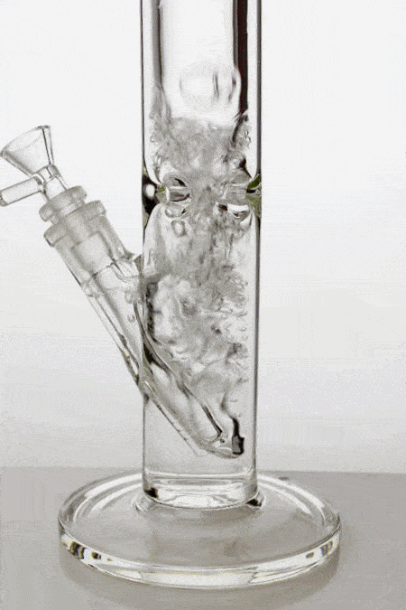 18" clear tube thick glass water bong Glass Bong ONE