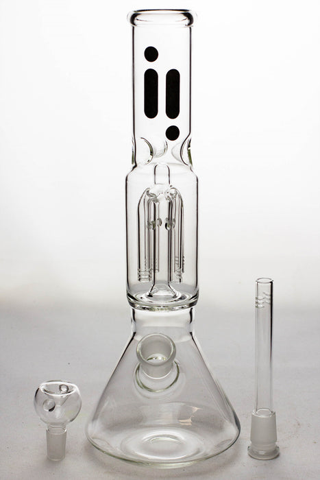 12" infyniti glass 4-arm beaker Bong- - One Wholesale