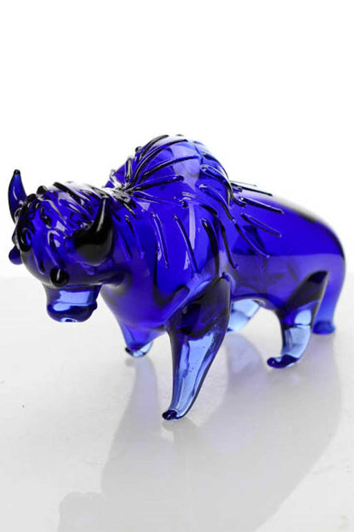 Buffalo shape glass hand pipe-Blue-2955 - One Wholesale