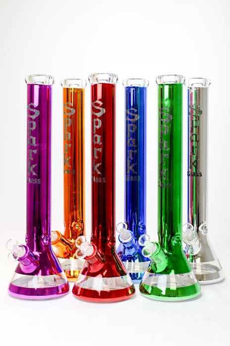 18" SPARK 7 mm metallic classic beaker bong- - One Wholesale