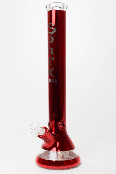 18" SPARK 7 mm metallic classic beaker bong-Red - One Wholesale