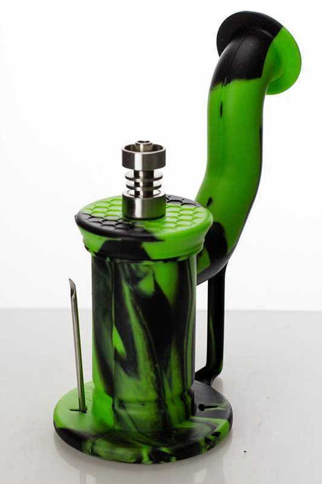 6" potable silicone bubbler-Green-3051 - One Wholesale