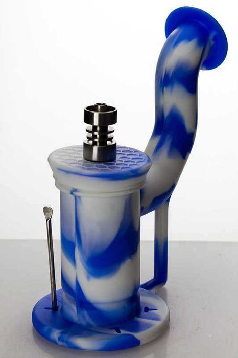 6" potable silicone bubbler-Blue-3052 - One Wholesale