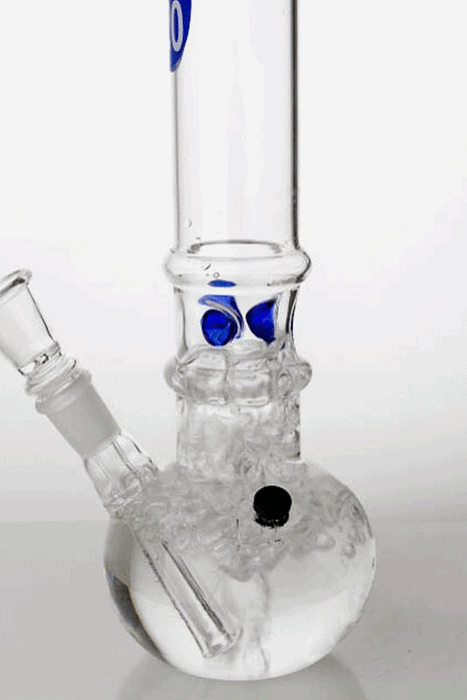 10 inches round base glass water pipe with carb hole- - One Wholesale