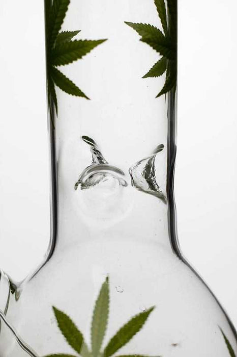 12 inches leaf printed glass water bong- - One Wholesale
