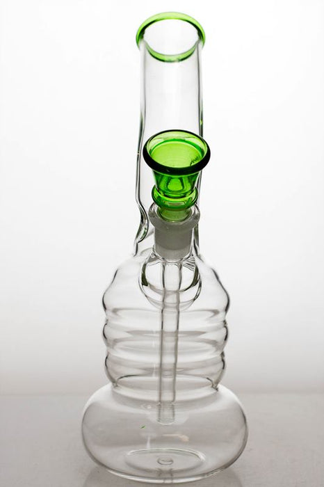 8" glass water bong with 3 pinched ice catcher- - One Wholesale