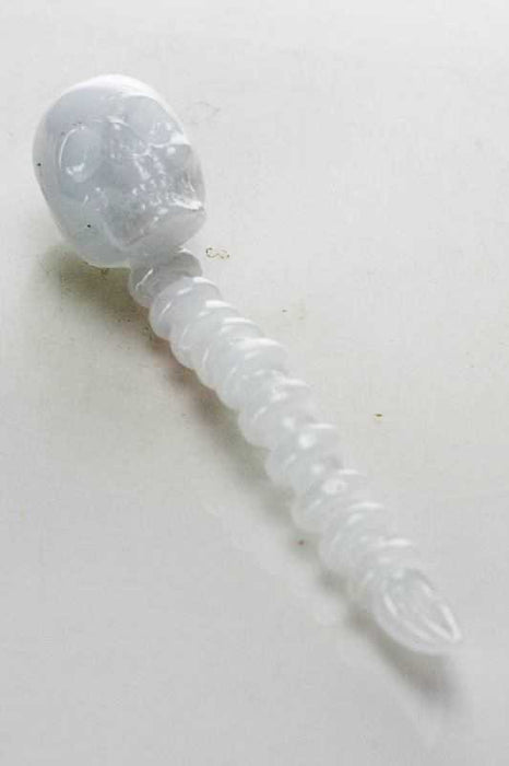 Skull Shape Glass Dabber-White - One Wholesale