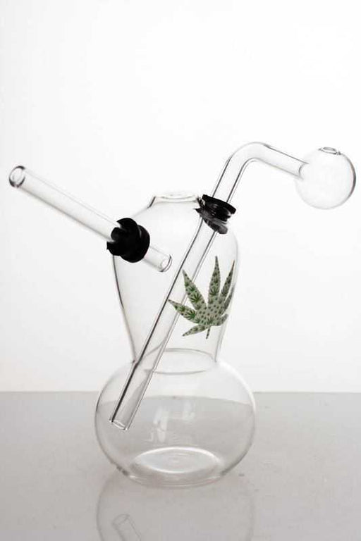 Leaf printed Oil burner water pipe Glass Rig ONE Shape A