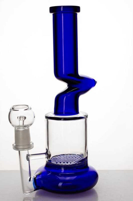 8" 2-in-1 honeycomb flat diffused bubbler-Blue - One Wholesale