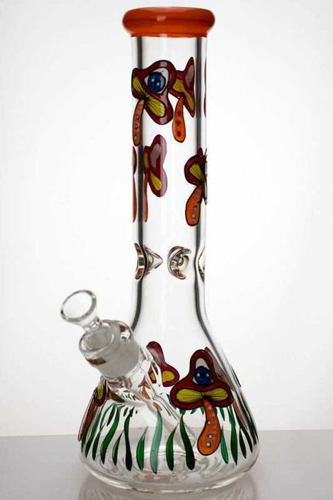 13" heavy glass Artwork beaker water bong-Mushroom-3228 - One Wholesale