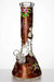 13" heavy glass flower artwork beaker water bong-Red - One Wholesale