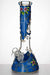13" heavy glass flower artwork beaker water bong-Blue - One Wholesale