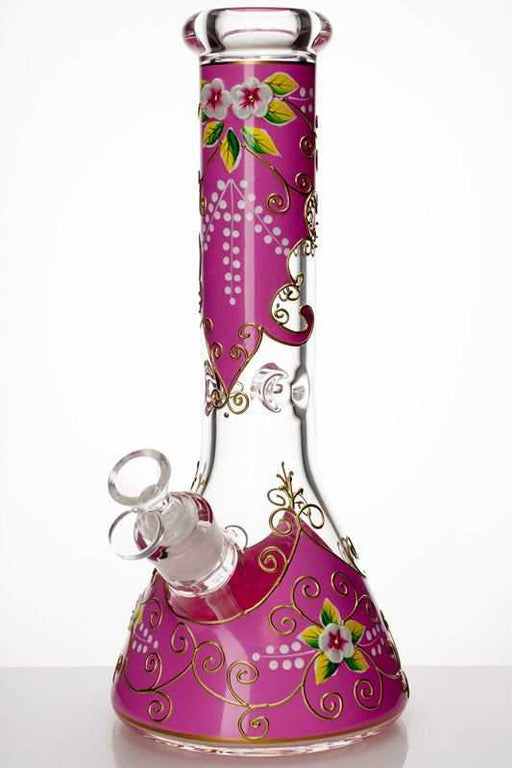 13" heavy glass flower artwork beaker water bong Glass Bong ONE Pink