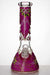 13" heavy glass flower artwork beaker water bong- - One Wholesale