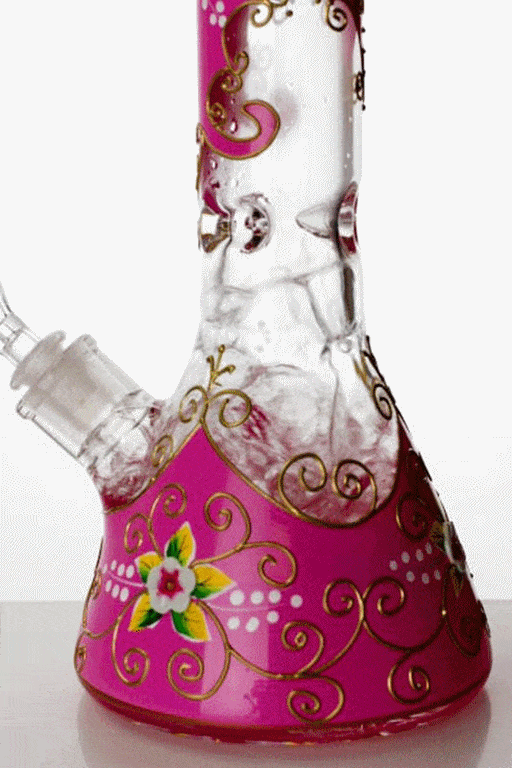 13" heavy glass flower artwork beaker water bong Glass Bong ONE