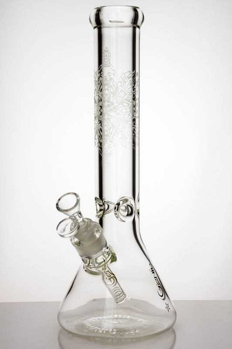 13.5 inches heavy sandblasted glass beaker water bong-Patten 3236 - One Wholesale