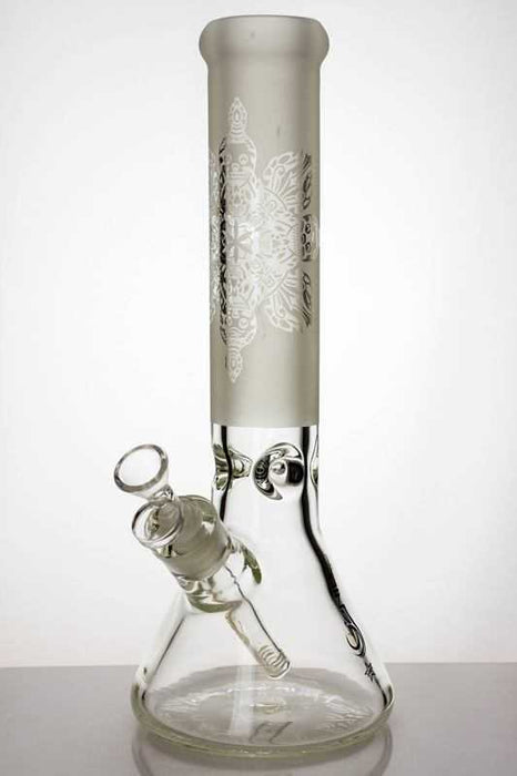 13.5 inches heavy sandblasted glass beaker water bong-Pattern 3238 - One Wholesale