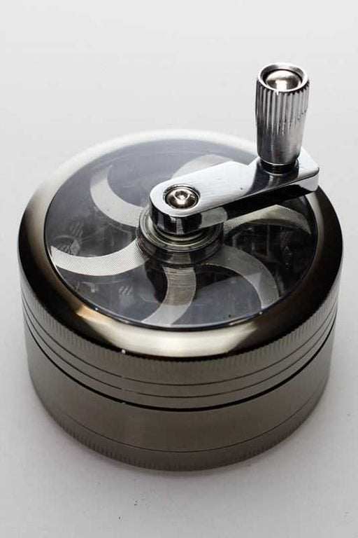 3 parts aluminum herb grinder with handle Regular Grinder ONE Gun Metal