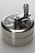 3 parts aluminium herb grinder with handle-Silver - One Wholesale