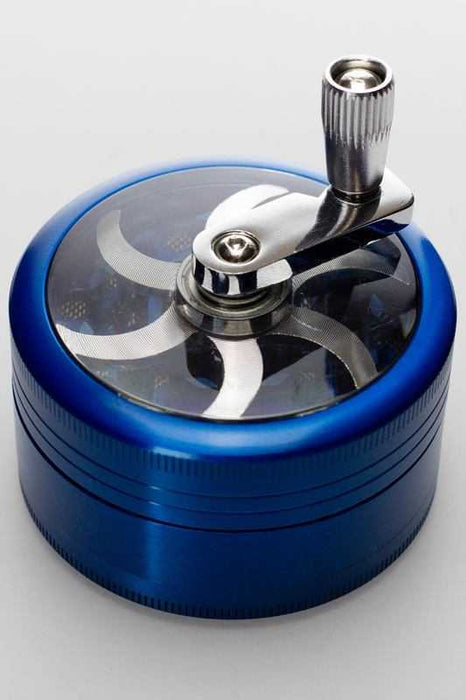 3 parts aluminium herb grinder with handle-Blue - One Wholesale