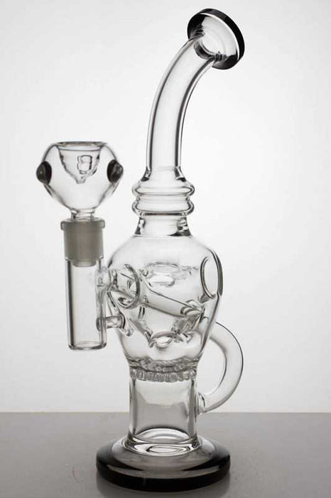 10" Round base recycle bubbler with honeycomb diffuser-Black - One Wholesale