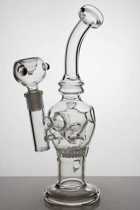 10" Round base recycle bubbler with honeycomb diffuser-Clear - One Wholesale