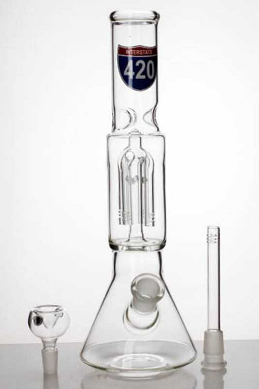 12" 4 Tree arms glass beaker Bong Bongs ONE