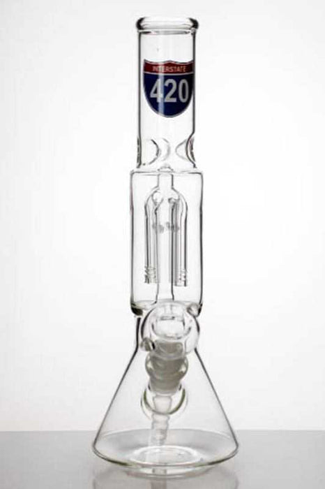 12" 4 Tree arms glass beaker Bong- - One Wholesale