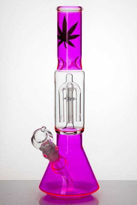 12" 4 Tree arms glass beaker Bong-Pink - One Wholesale