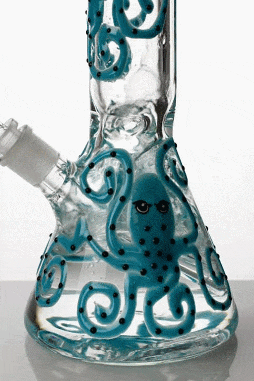 13" octopus artwork thick glass beaker bong Glass Bong ONE