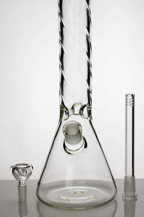 17" twist seamless pattern glass beaker water bong- - One Wholesale