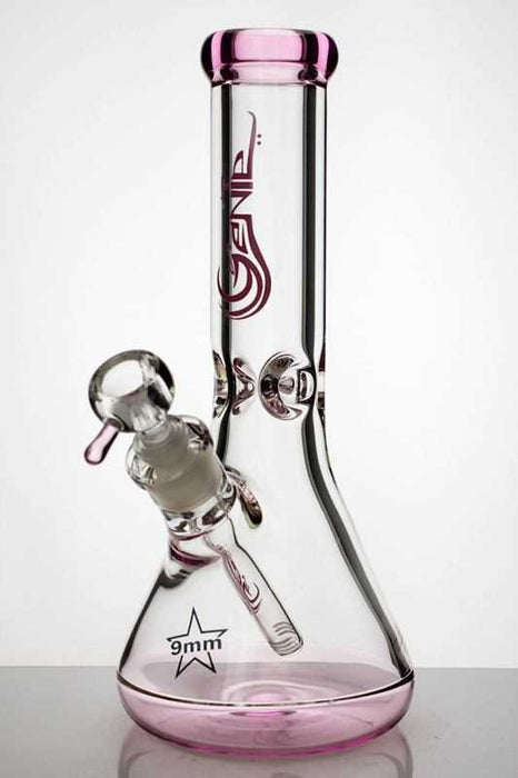 12 inches classic beaker colored bottom thick glass bong-Pink - One Wholesale