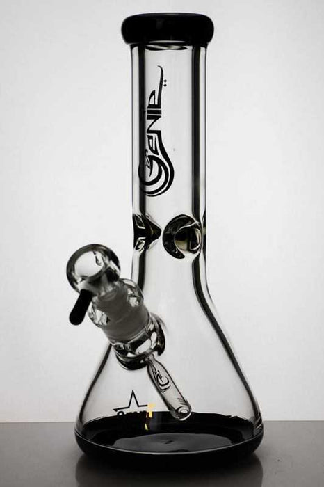 12 inches classic beaker colored bottom thick glass bong-Black - One Wholesale